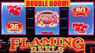 My biggest wins yet on FLAMING REELS! Double Diamond Deluxe + 2x 3x 5x Blazing 777 Monopoly Cash!