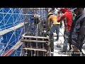 ការងារចាក់បេតុងសសរ placing concrete of column