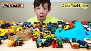 Pretend Play with Huge Matchbox Truck Collection! Toy Digger and Excavator for Kids | JackJackPlays