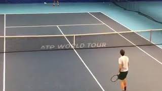 Roger Federer Practice at O2 Arena London for 2017 ATP Finals
