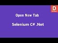 Selenium C# Open New Tab