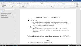 Encryption and Decryption basic with CRYPT tool