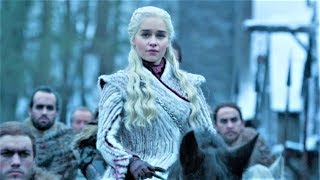 Game of Thrones 8x02 Daenerys and Jon Snow arrives Winterfell with Dragons Scene HD