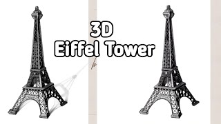 3D Eiffel Tower Drawing /easy Step by Step