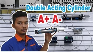 Rangkaian Pneumatik Double Acting Cylinder FESTO A+ A- | Belajar Otomasi