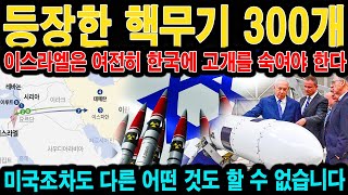 등장한 핵무기 300개.이스라엘은 여전히 한국에 고개를 숙여야 한다. 미국조차도 다른 어떤 것도 할 수 없습니다.