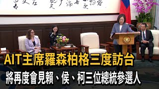 AIT主席羅森柏格三度訪台　將再度會見賴、侯、柯三位總統參選人－民視新聞