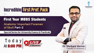 Incredible First Prof. Pack:- Important Foramen of Skull Part-2 by Dr. Shrikant Verma