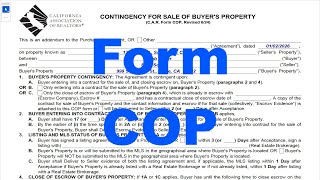 UPDATED Contingency For Sale of Buyer's Property (C.A.R. form COP) | Full Form Tutorial (2026)
