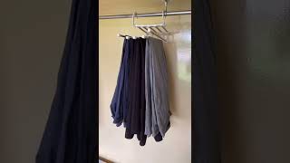 Wardrobe hack.Foldable Space Saving Pants Hanger.Amazon link in description #Short #folding #holding