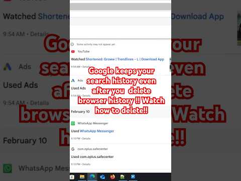 Delete your secret history from Google Activity #techhacks #browsertips #techtips #browserfix
