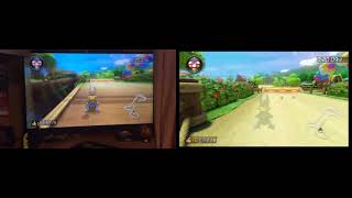 MK8DX Animal Crossing 200cc my 1st WR vs the first sub 1:11 WR comparison