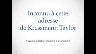 Résumé de Inconnu à cette adresse de Kressmann Taylor
