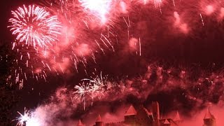 Feux du 14 Juillet à Carcassonne Fireworks in the mediaeval city  Bastille day