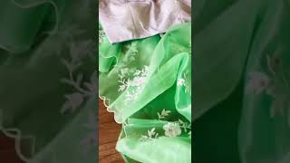 organza saree ||ready made blouse|| beautiful saree