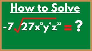 Make Simplifying Radicals with Variables & Exponents EASY!