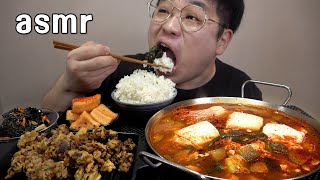 먹방창배tv 소소한 매니아층있는 순두부찌개 물파래무침 너무좋아합니다 soft tofu stew mukbang Legend koreanfood asmr