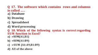 Top 25 MS Excel MCQ Question And Answer | MS Excel MCQ Question | MS Excel Question