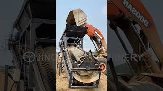 Mobile trommel screen for stone sand aggregate mining. #trommelscreen #separator #mobile #jycrusher