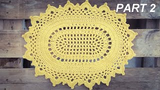 Crochet Oval Picot Placemat Tutorial Part 2 Round 6 - 12