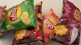 Unloading Bags after Shopping | ASMR Satisfying Video | Estrella, Lay's, Taffel  chips and snacks