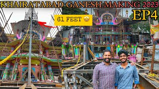 Khairatabad Ganesh Making 2023 Ep4 | 26 June Updates Vlog | 61 Feet Eco Friendly Ganpati Making 2023