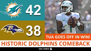 COMEBACK FOR THE AGES! Dolphins News & Rumors After 42-38 vs. Ravens | Tua Throws For 6 TD’s