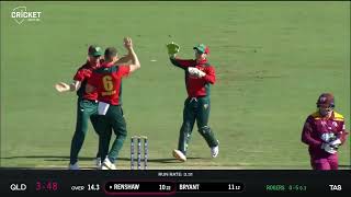Tom Rogers dismissed Matt Renshaw in his first over against Queensland in Marsh Cup 2022