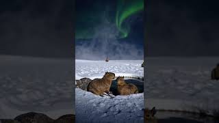 Capybaras in the Arctic: A Steamy Hot Spring Escape #capybara