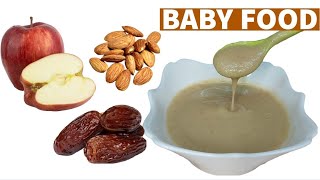 Baby Food | Weight Gain \u0026 Healthy Apple Dates Badam Mix Puree | For 6+ month Babies | Zaak Diaries