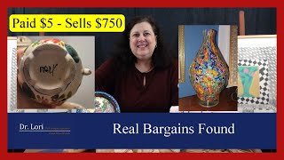 Real Bargains Found at Goodwill \u0026 Thrift Shops | Murano style Glass, Ceramics, Prints by Dr. Lori