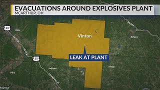 Leak at Vinton County explosives plant prompts evacuations