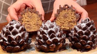 Christmas Dessert :: 4 ingredients :: NO Oven :: Chocolate Pine Cone