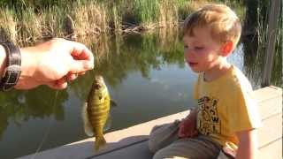 Jensen Catches His First Fish