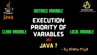Execution Priority of Variables in Java|lec 16| Java Tutorial| BhanuPriya