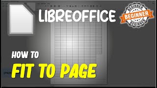 Libreoffice How To Fit To Page