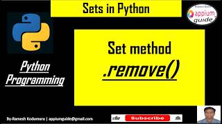 Python Sets #5 | remove() Method
