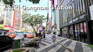 주말 아침의 강남역 거리 도보여행 | Walking around Gangnam Station on a weekend morning | 4K ASMR