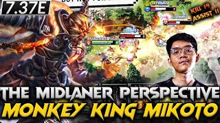 7.37E - Mikoto Monkey King Midlaner - Dota 2 Pro Full Gameplay (no commentary) | guide #mikoto