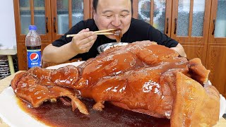 岳父送来半颗猪头，阿强做素炒茄子配猪头肉，香辣软糯真下饭！｜Mukbang【cram阿强】