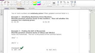 Pre-Algebra Lesson 4.2 - Greatest Common Factor