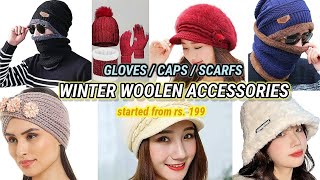 woolen winter caps and scarfs/ caps / gloves for man \u0026 women / winter accessories #woolenwear #caps