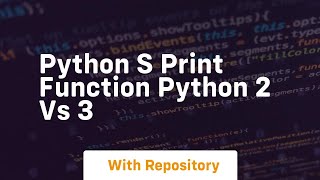 Python s print function python 2 vs 3