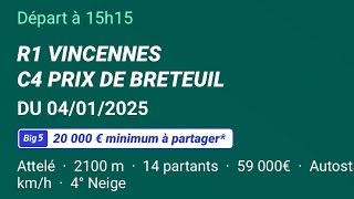 Yan Pronostic Pmu Quinté Du samedi 4 janvier 2025 🍀