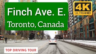 Finch Ave. E. | Driving Tour 4K | Toronto, Canada | 17 Kilometer