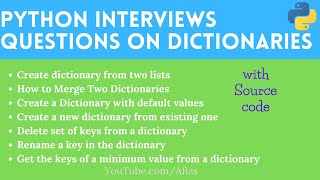 Python Interview Questions on Dictionaries: Create a new small dictionary from another dictionary