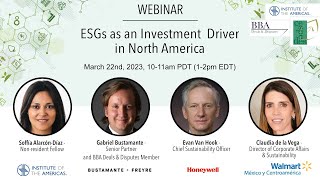 Webinar ESGs as an Investment Driver in North America