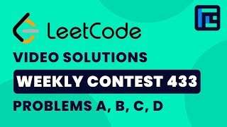 Leetcode Weekly Contest 433 | Video Solutions - A to D | by Soumojit Chatterjee | TLE Eliminators