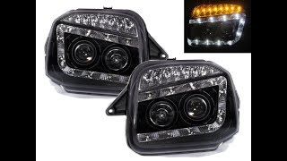 Jimny Wide Sierra JB23/JB33/JB43/JB53 1998+ R8 HEADLIGHT LED Amber Black SUZUKI