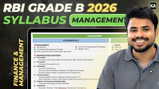 RBI Grade B 2026 - Syllabus (Management)